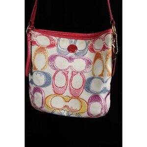 Coach Multi-Color Signature Scribble Crossbody Purse